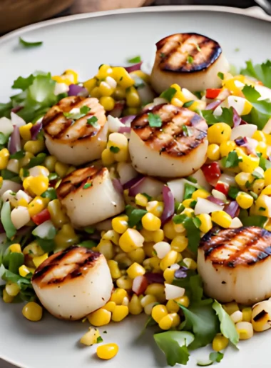 Grilled-Sea-Scallops-with-Corn-Salad