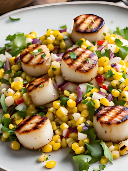 Grilled-Sea-Scallops-with-Corn-Salad
