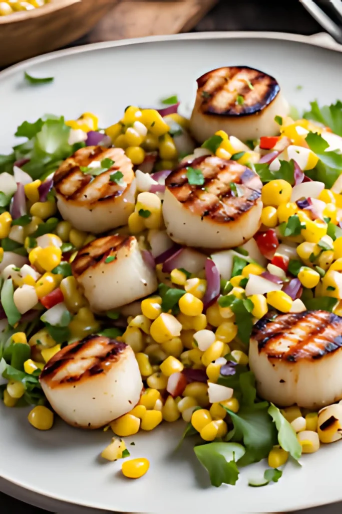 Grilled-Sea-Scallops-with-Corn-Salad